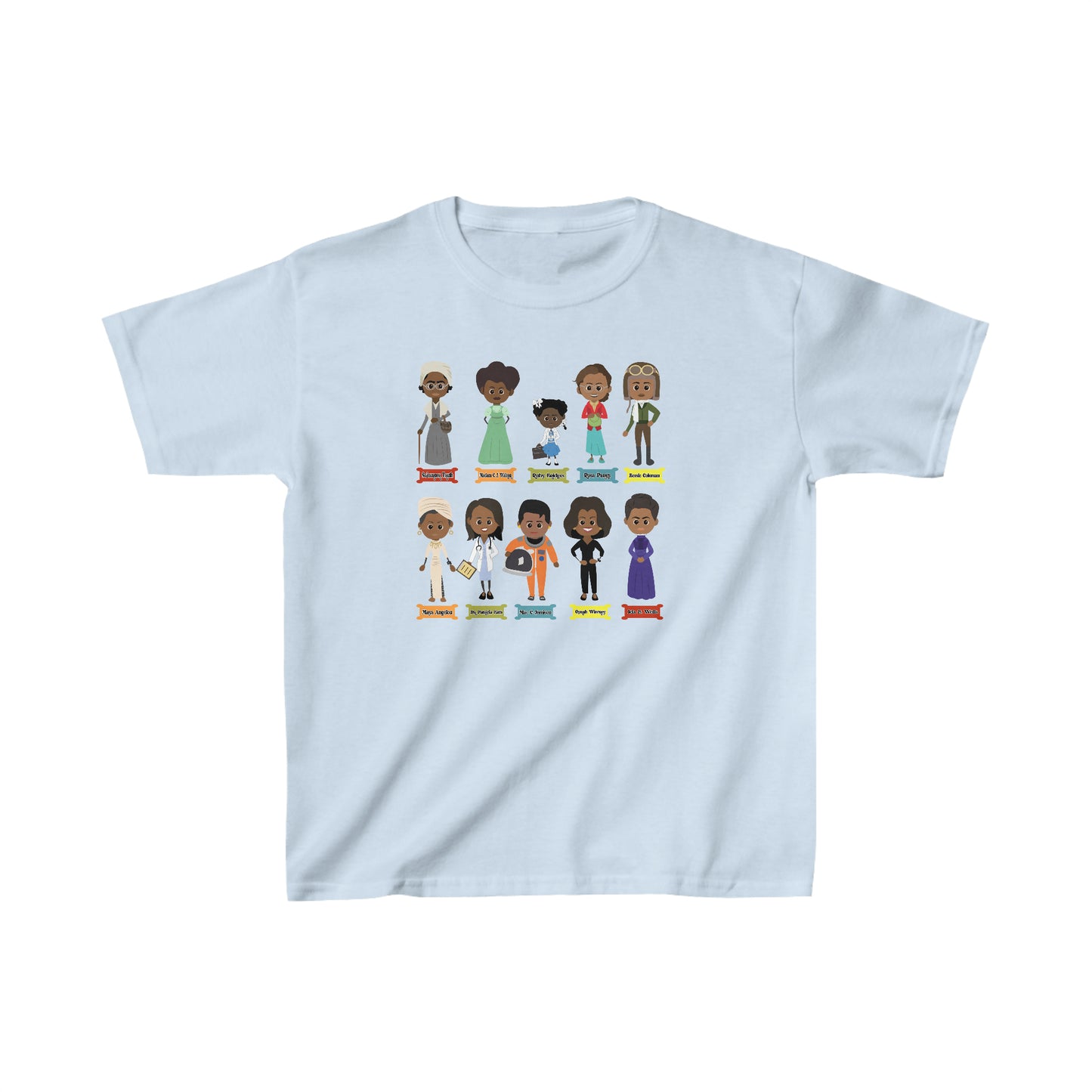 Black Womens Figures Black History Month Toddler and Youth Kids Heavy Cotton Tee