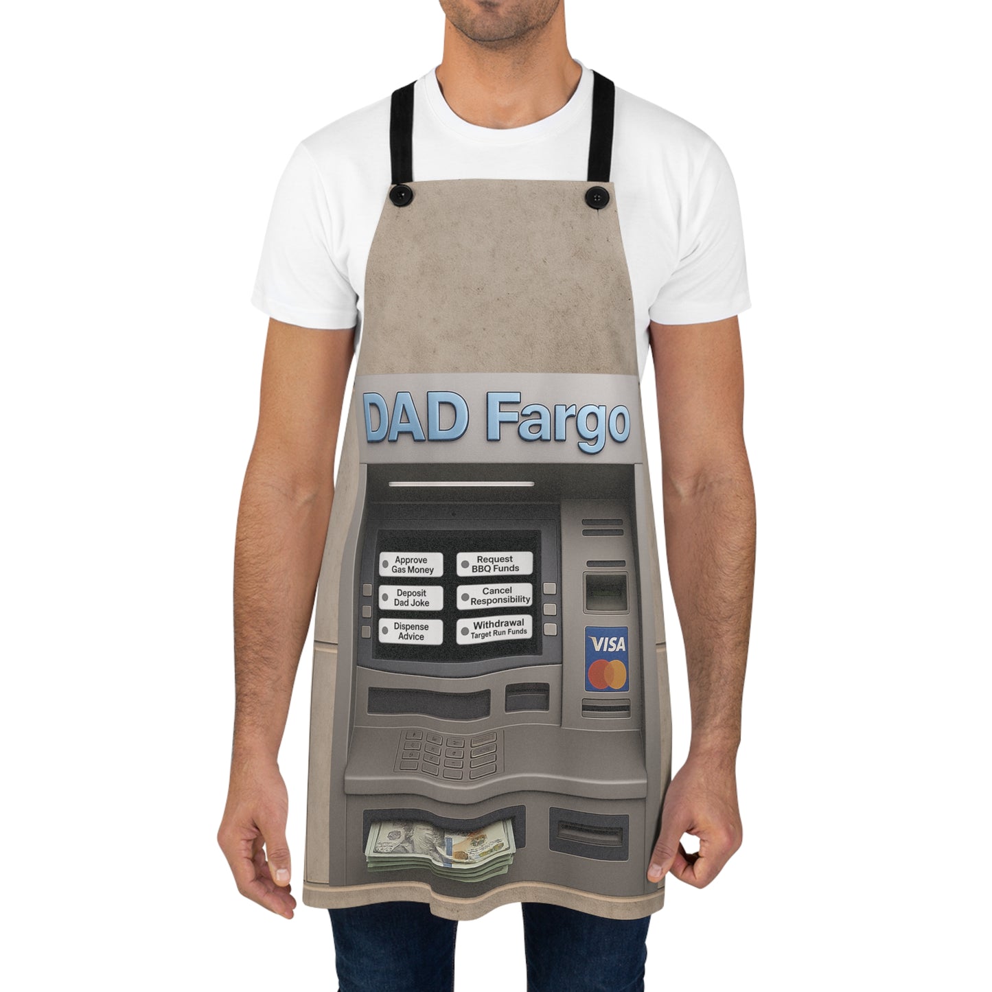Funny Halloween Costumes for Men, Dad ATM Costume, Halloween Gift, Kitchen Cooking Apron, Cute BBQ Grill Apron, Novelty Party Costume