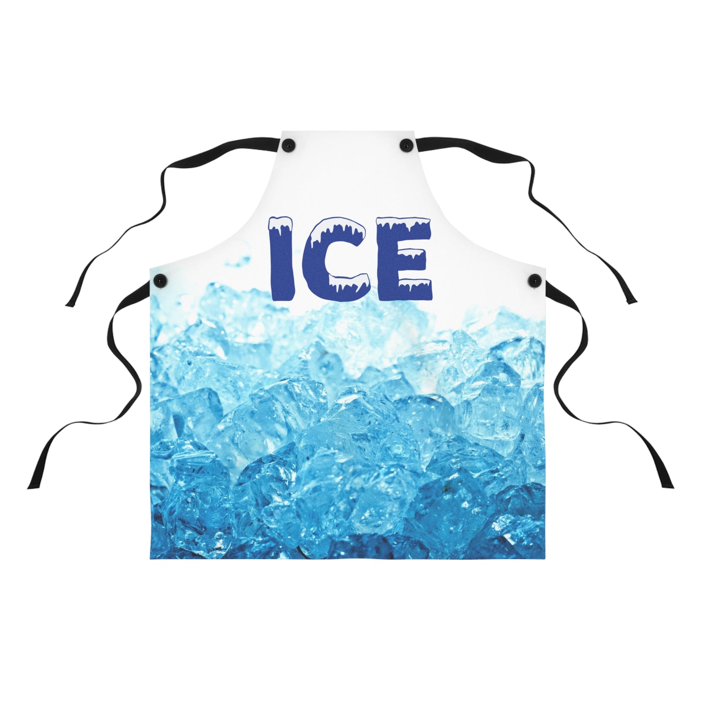 ICE Graphic Apron — Cool Blue Ice Photo Print Kitchen Apron