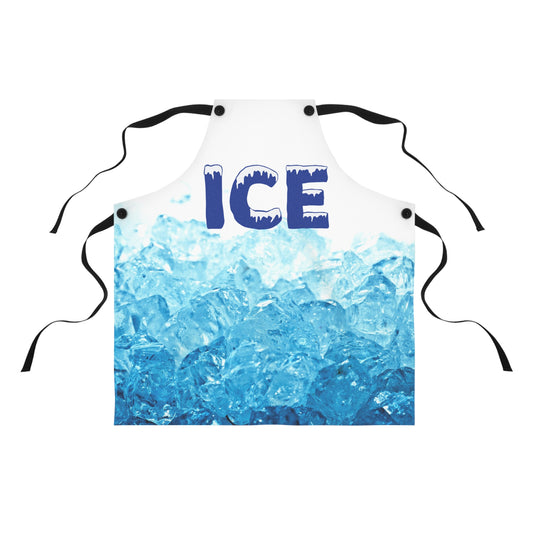 ICE Graphic Apron — Cool Blue Ice Photo Print Kitchen Apron