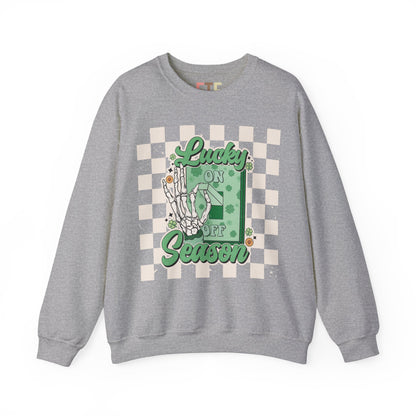 St. Patrick's Day Sweatshirt, Saint Paddy's Day Shirt, Lucky Sweatshirt, Retro, Skeleton, Checkered Print