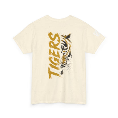 T-Shirt — 'TIGERS' Vertical Tiger Eye Graphic Back Print
