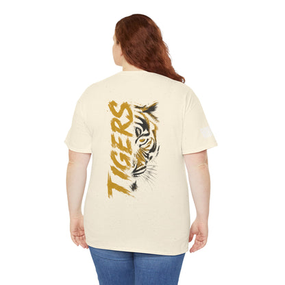T-Shirt — 'TIGERS' Vertical Tiger Eye Graphic Back Print