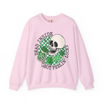 Skeleton St Patrick's Day Sweatshirt, Saint Paddy's Day Shirt, Lucky Sweatshirt, Checkered Sweatshirt , Shamrock Shirt For Men and Women