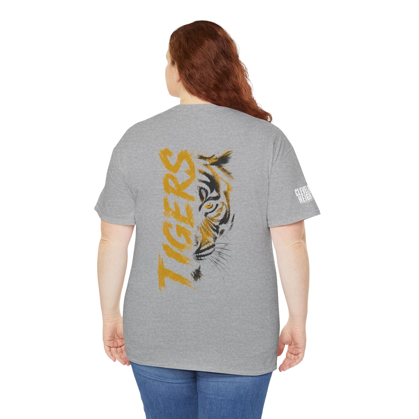 T-Shirt — 'TIGERS' Vertical Tiger Eye Graphic Back Print