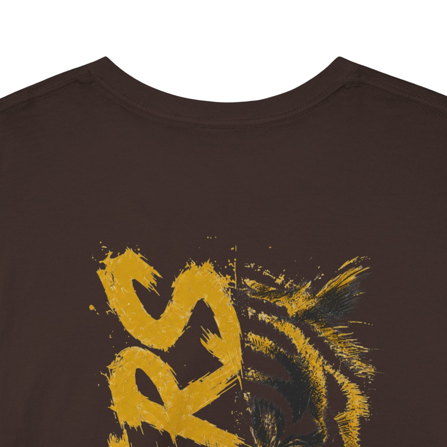 T-Shirt — 'TIGERS' Vertical Tiger Eye Graphic Back Print