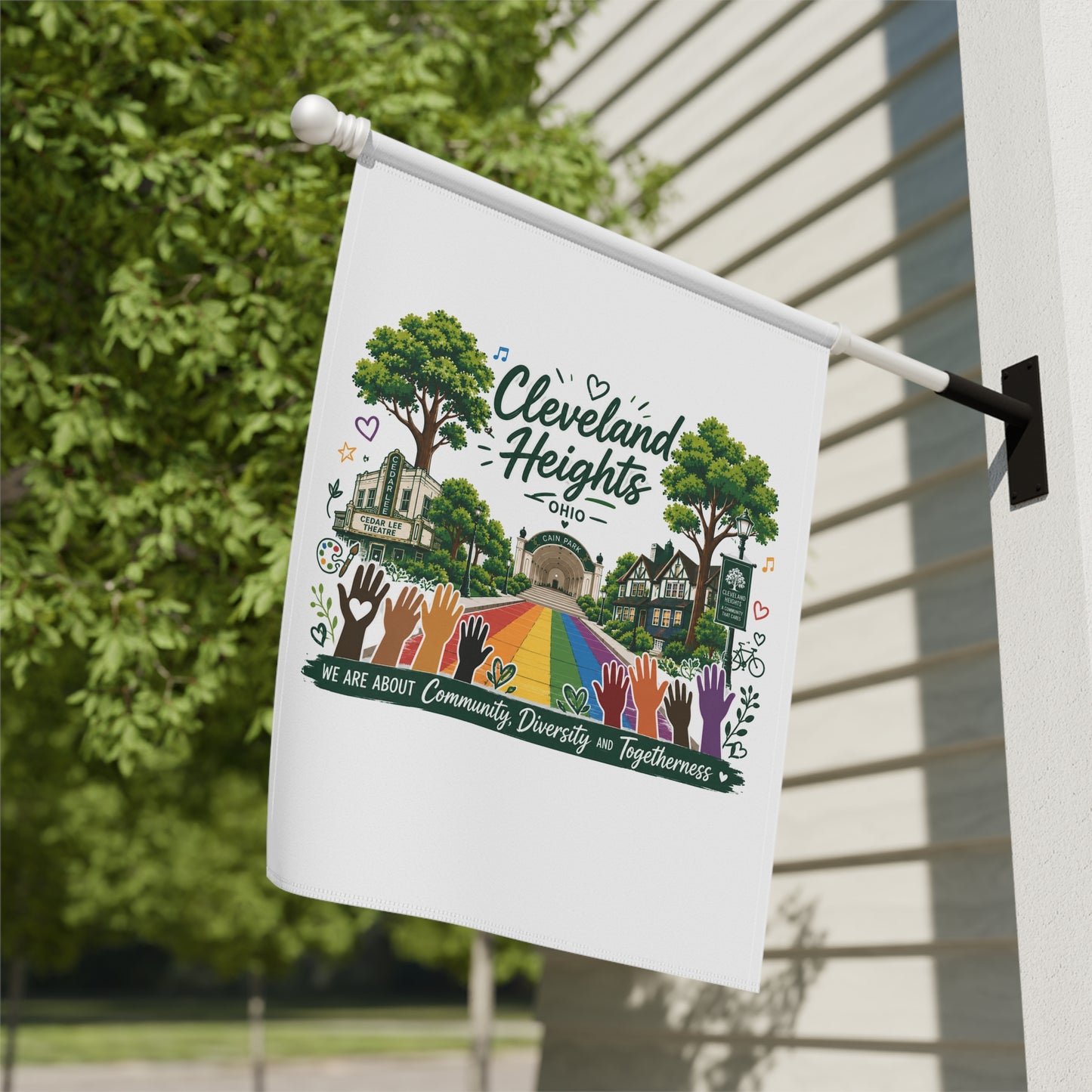 Cleveland Heights Garden Flag – Community, Diversity & Togetherness House Banner