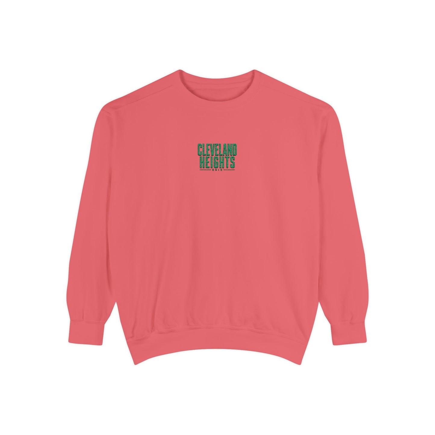 Cleveland Heights Green Script Embroidered Comfort Colors Sweatshirt