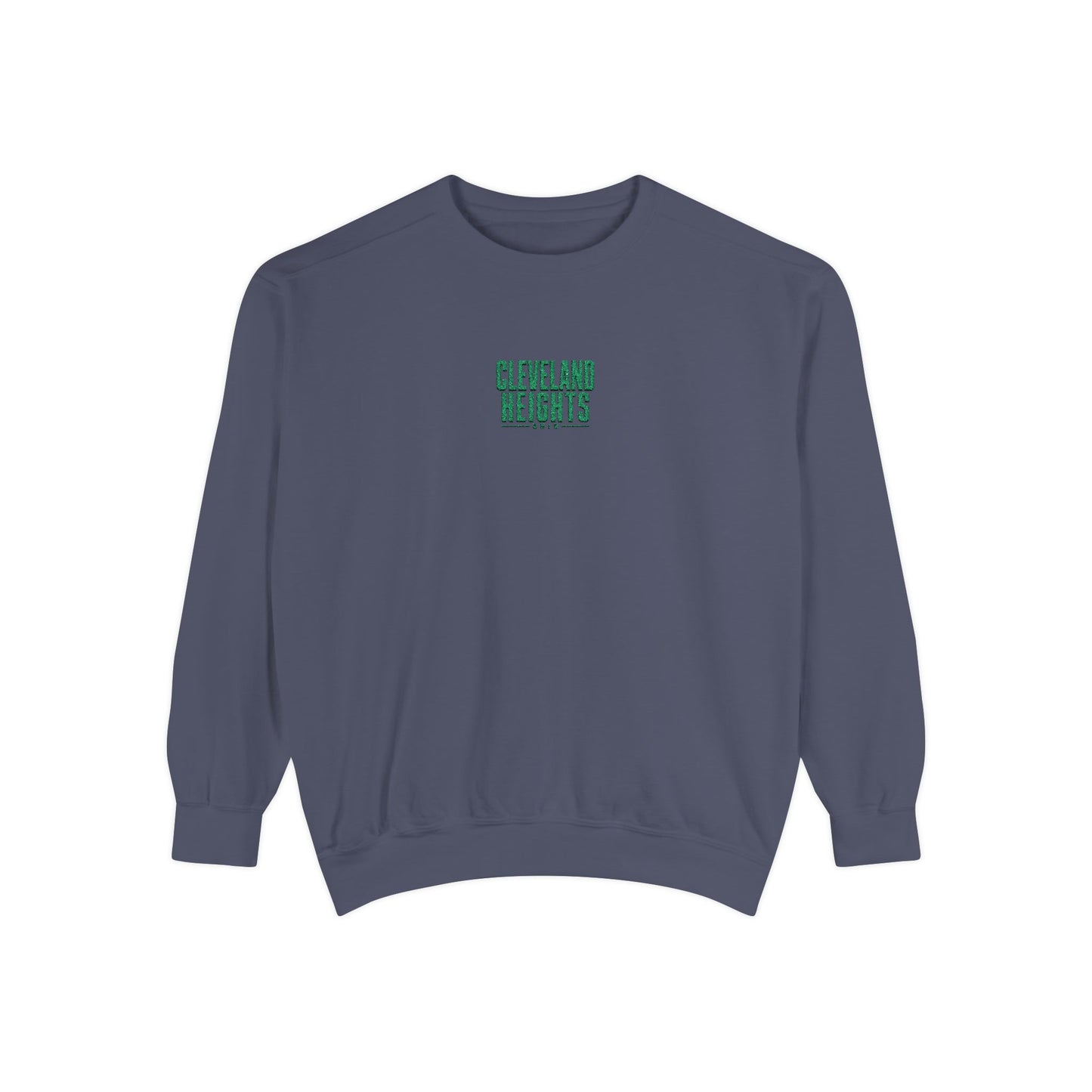 Cleveland Heights Green Script Embroidered Comfort Colors Sweatshirt