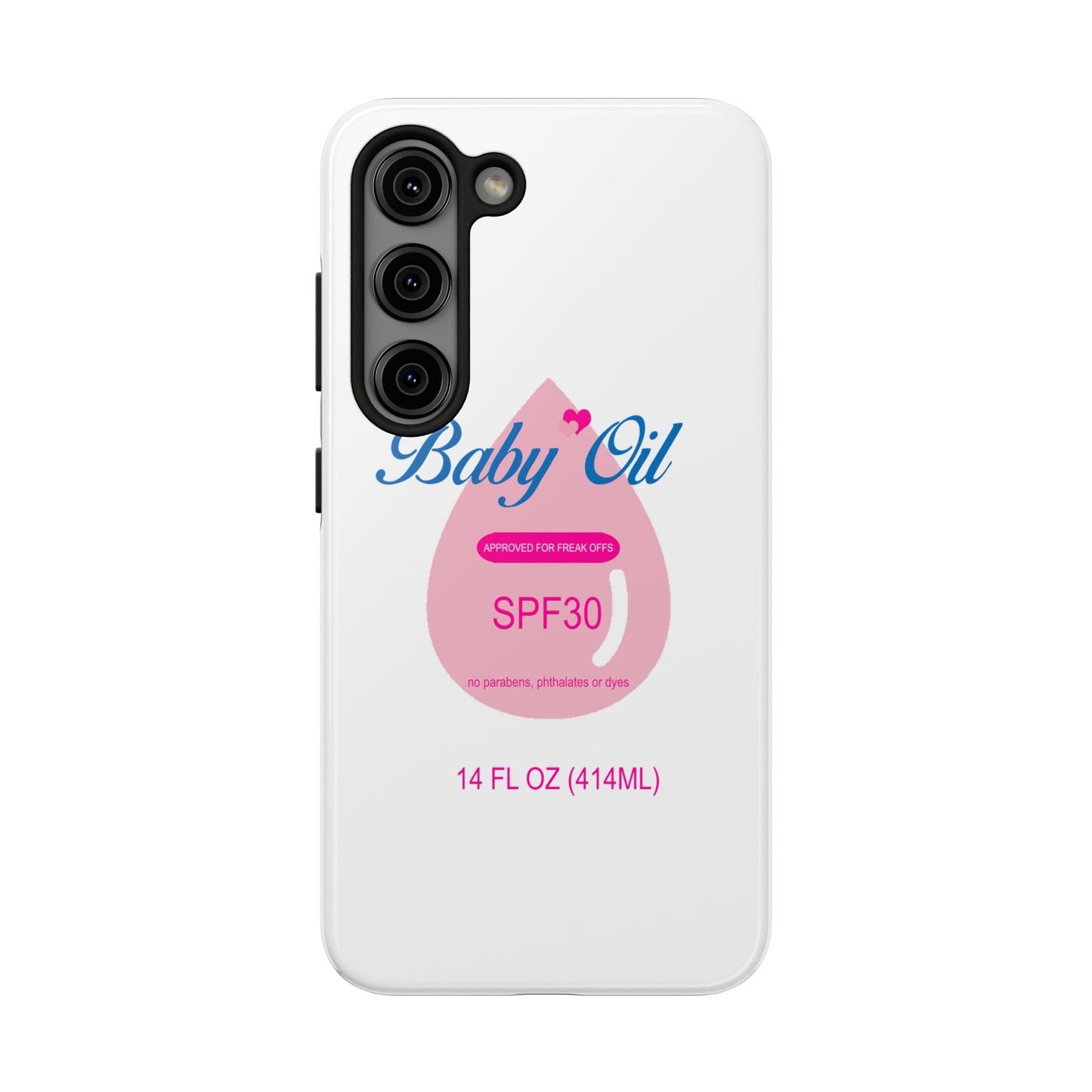 Funny Baby Oil Tough iPhone and Samsung Cases