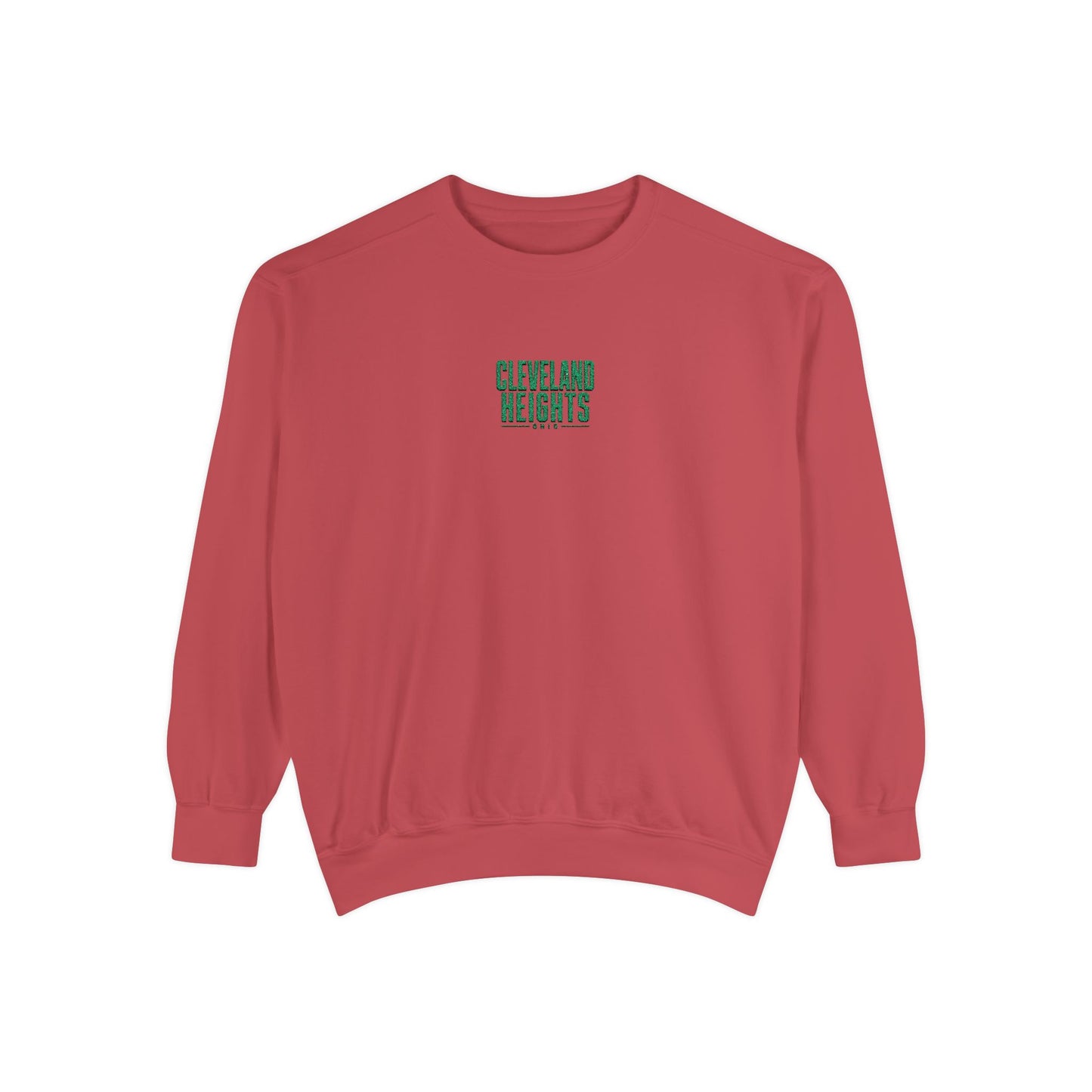 Cleveland Heights Green Script Embroidered Comfort Colors Sweatshirt