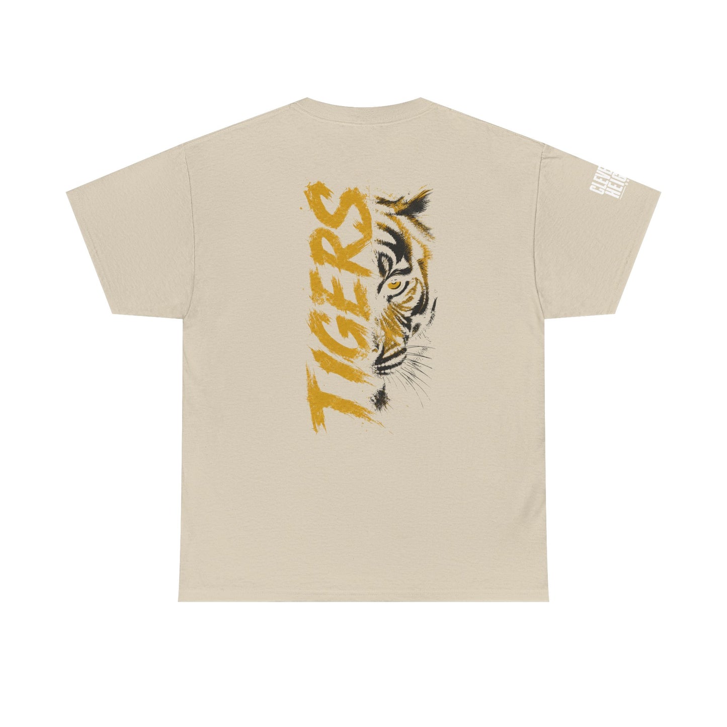 T-Shirt — 'TIGERS' Vertical Tiger Eye Graphic Back Print
