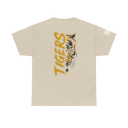 T-Shirt — 'TIGERS' Vertical Tiger Eye Graphic Back Print