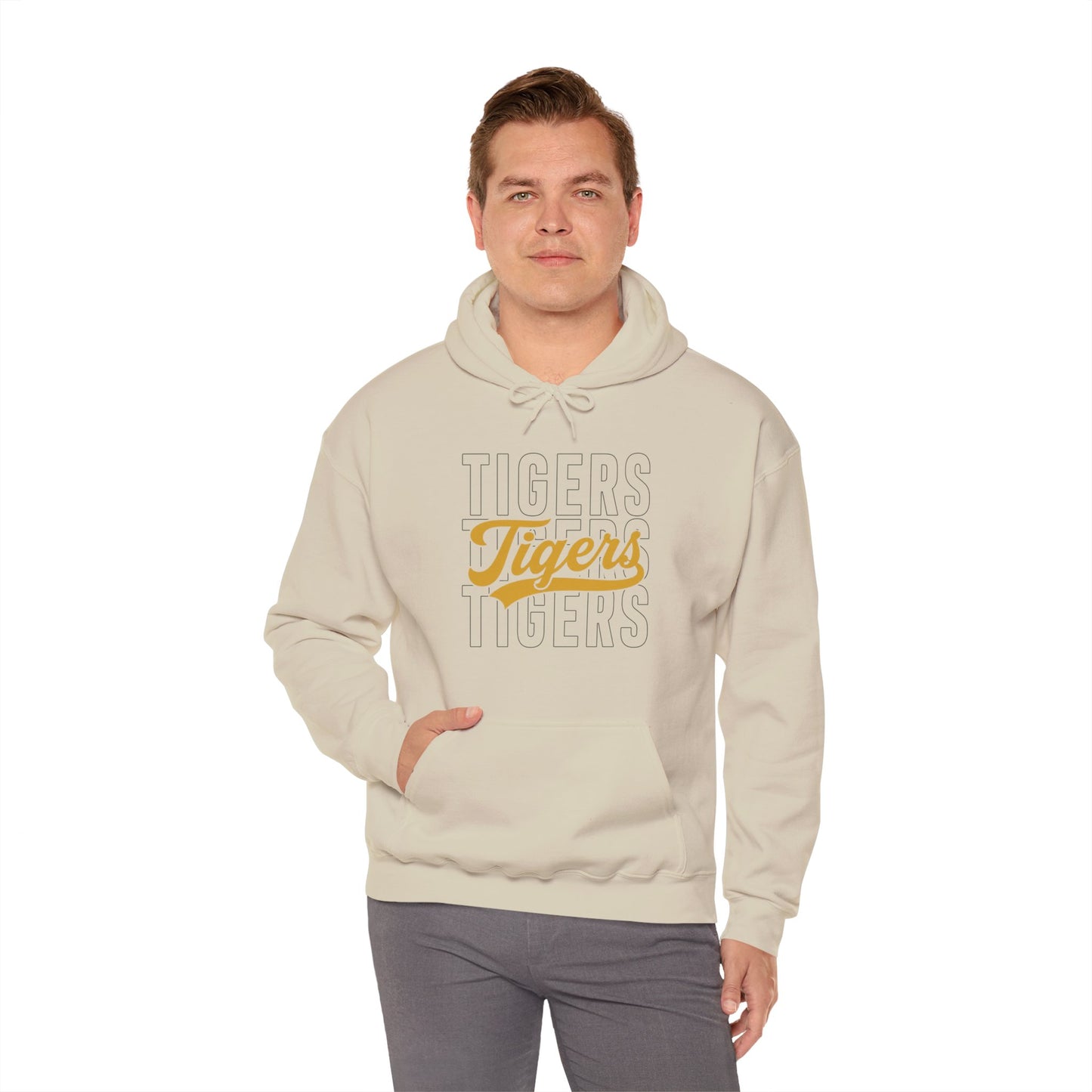 Tigers Script Hoodie — Vintage Retro Sports Team Sweatshirt