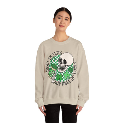 Skull St Patrick's Day Sweatshirt, Saint Paddy's Day Shirt, Lucky Sweatshirt, Checkered Sweatshirt , Skeleton, Shamrock Shirt