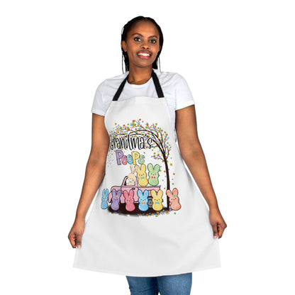 Grandma's Peeps Personalized Easter Apron With Grandkids Names, 5-Color Straps