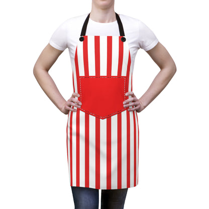 Red and White Striped Carnival Apron