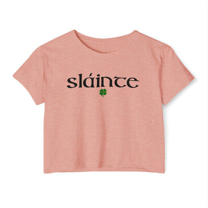 Slainte St. Patricks Day Crop Top Women