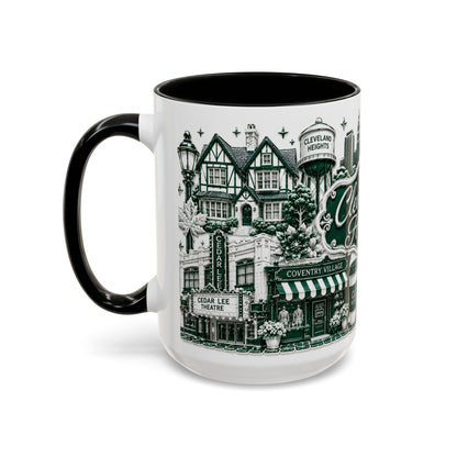Cleveland Heights Coffee Mug Sample — City Landmark Illustration Accent Mug (11/15oz)