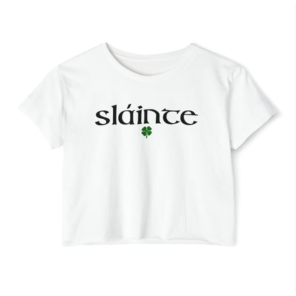 Slainte St. Patricks Day Crop Top Women