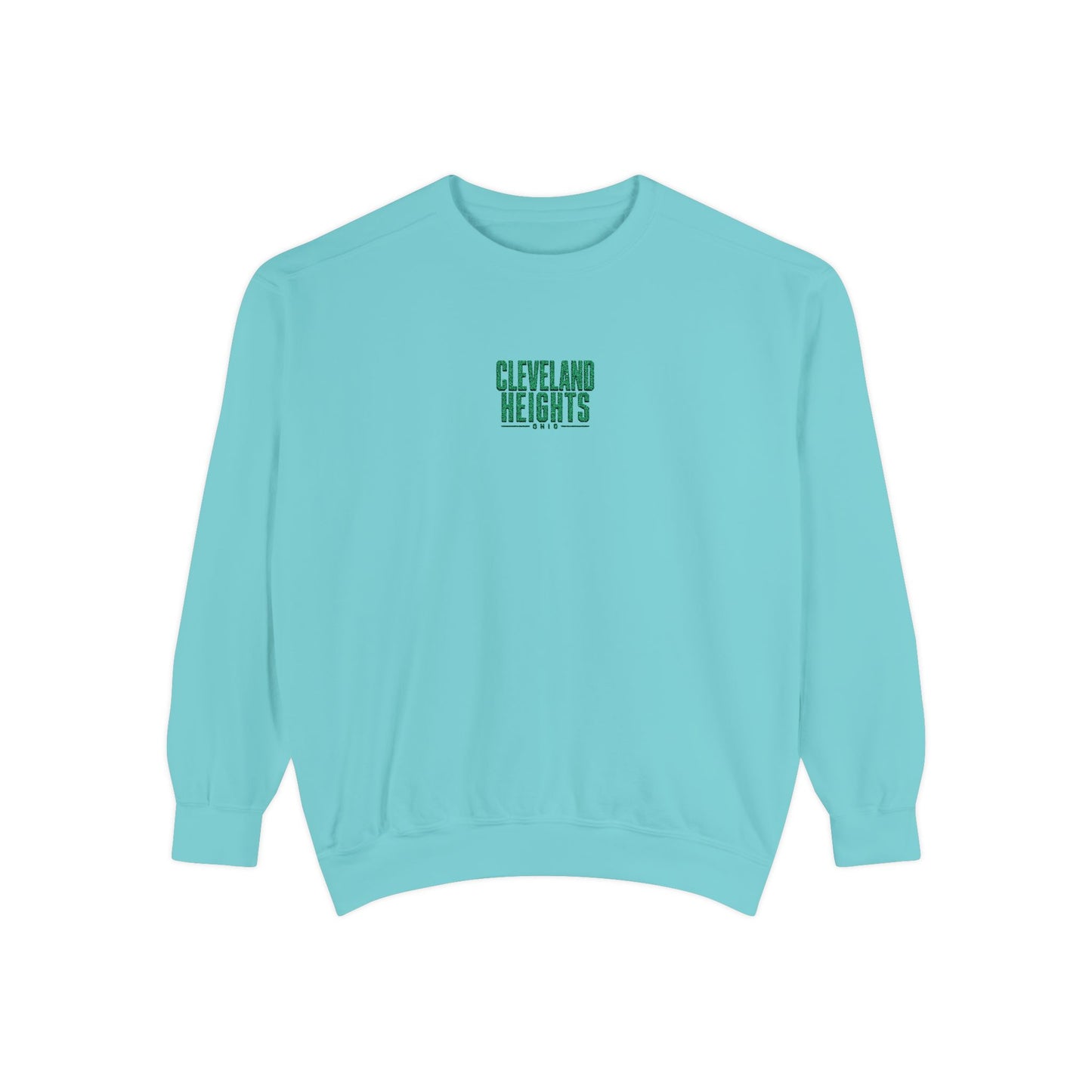 Cleveland Heights Green Script Embroidered Comfort Colors Sweatshirt