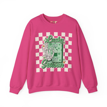 St. Patrick's Day Sweatshirt, Saint Paddy's Day Shirt, Lucky Sweatshirt, Retro, Skeleton, Checkered Print