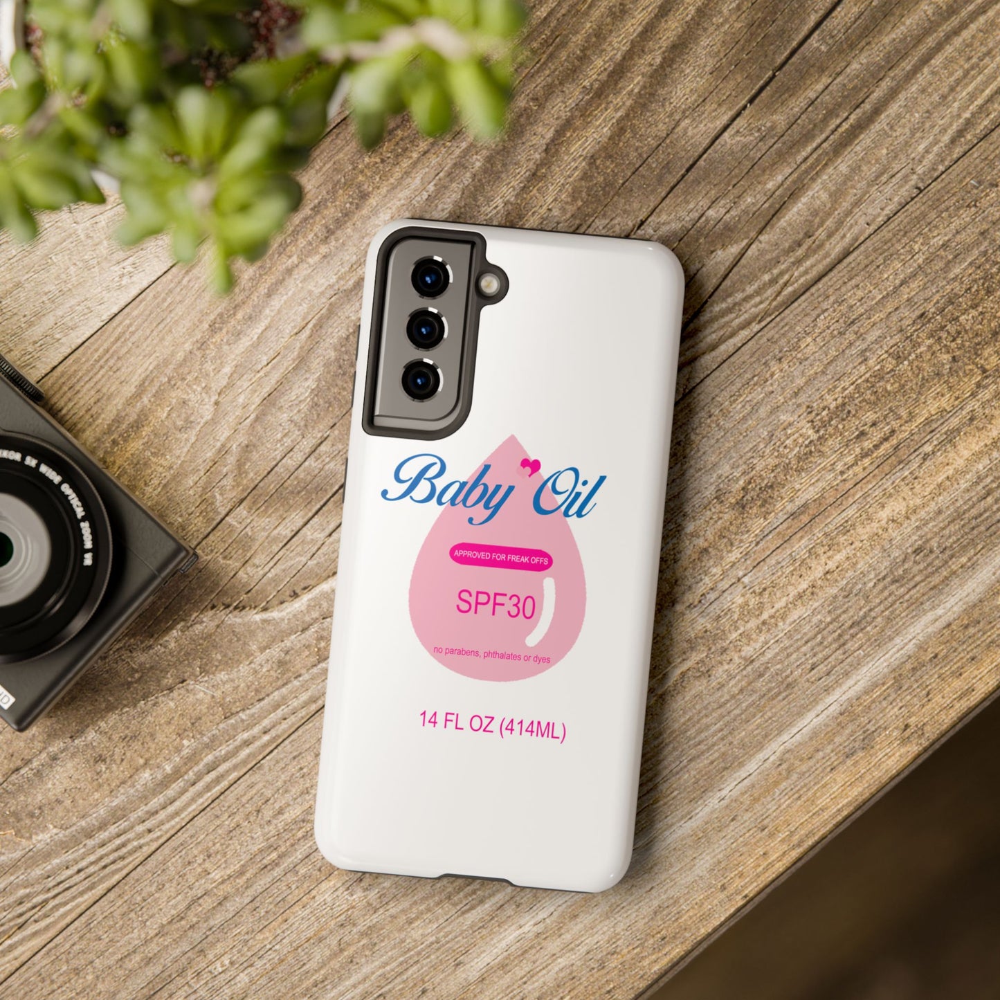 Funny Baby Oil Tough iPhone and Samsung Cases