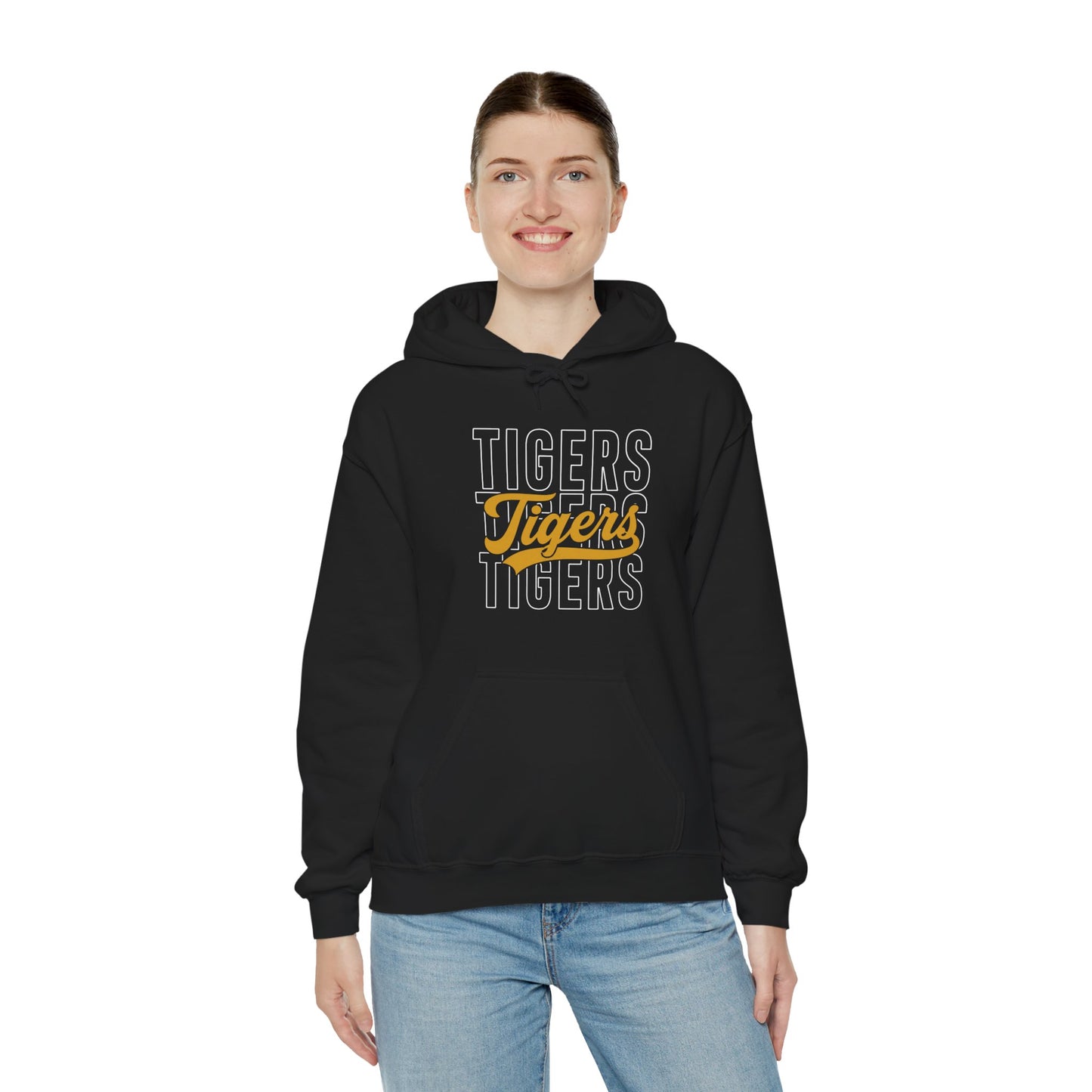 Tigers Script Hoodie — Vintage Retro Sports Team Sweatshirt