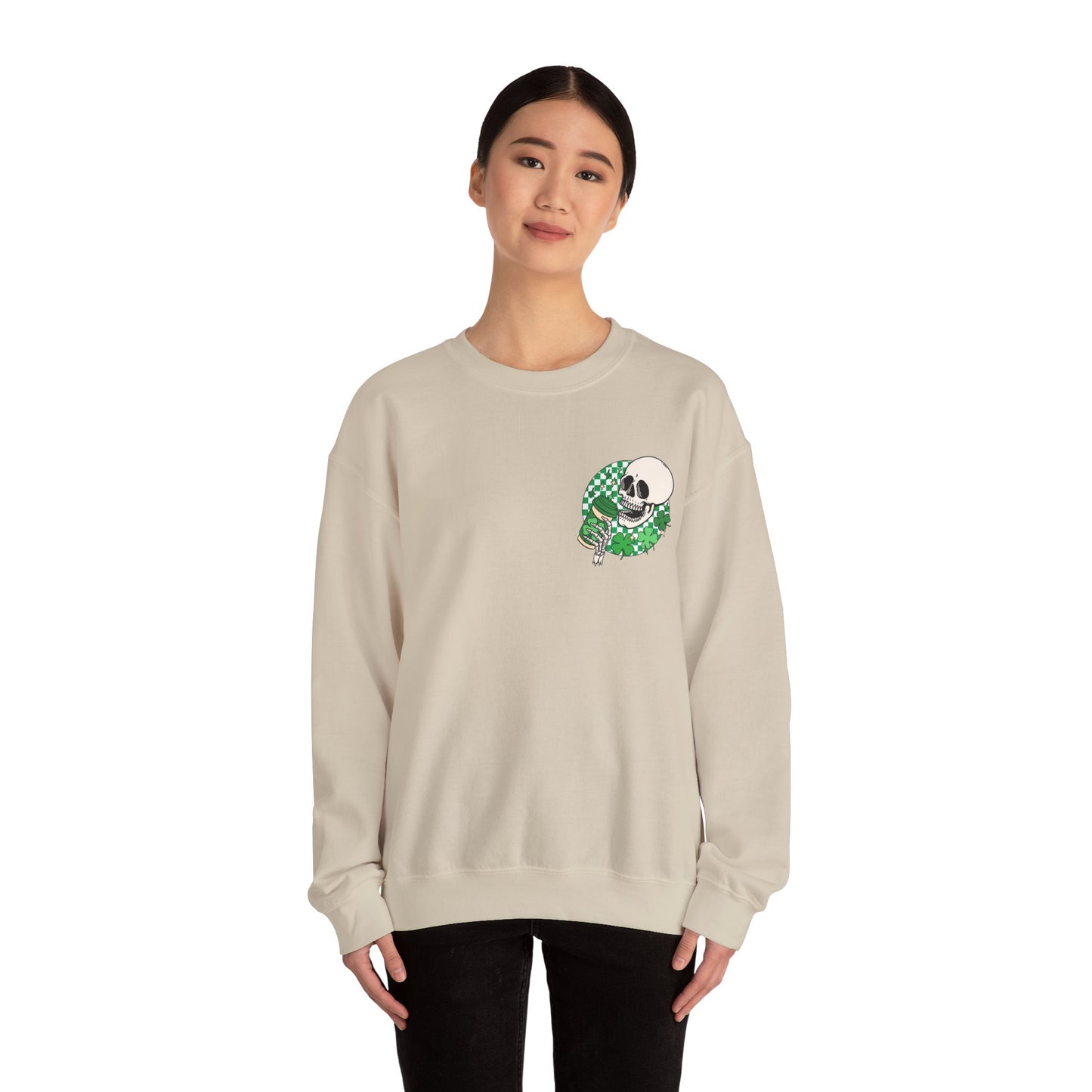 St Patrick's Day Sweatshirt, Saint Paddy's Day Shirt, Lucky Sweatshirt, Skull Sweatshirt , Skeleton, Shamrock Shirt