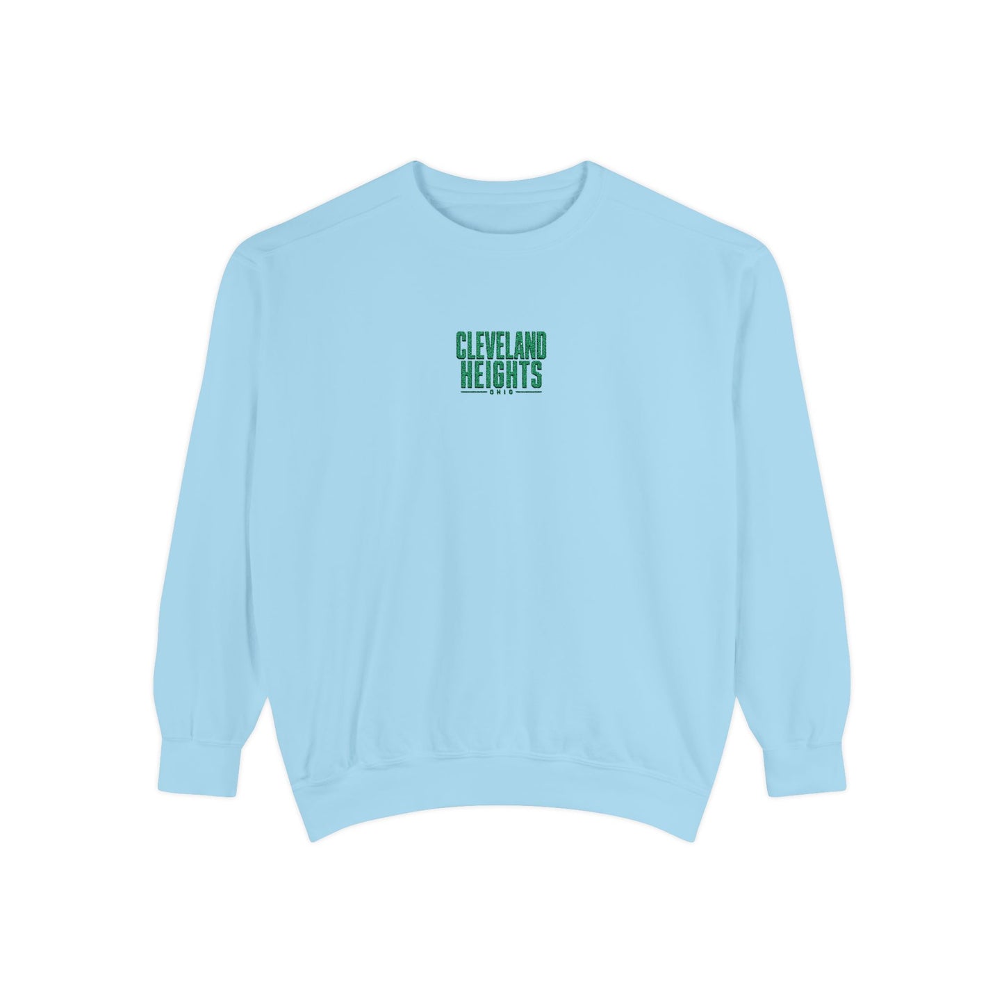 Cleveland Heights Green Script Embroidered Comfort Colors Sweatshirt