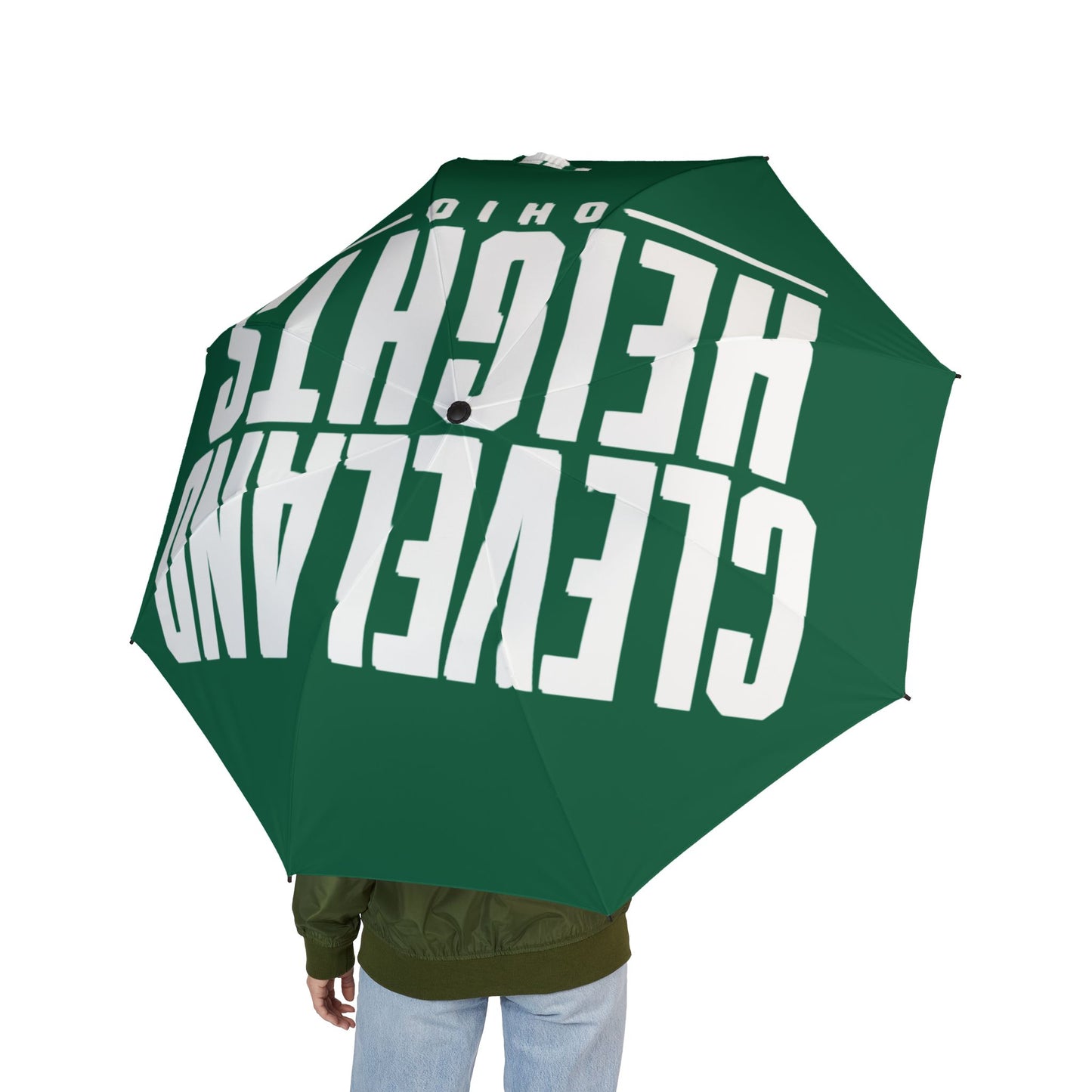 Cleveland Heights Green Logo Foldable Umbrella — Compact Semi-Automatic Rain Shield