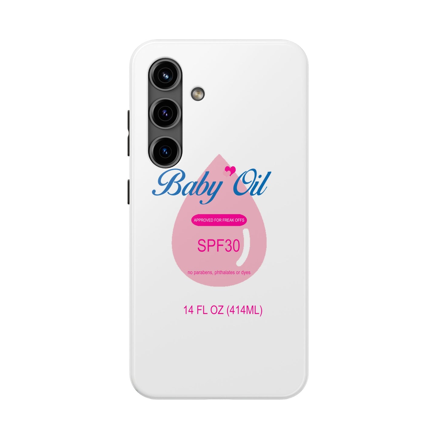 Funny Baby Oil Tough iPhone and Samsung Cases