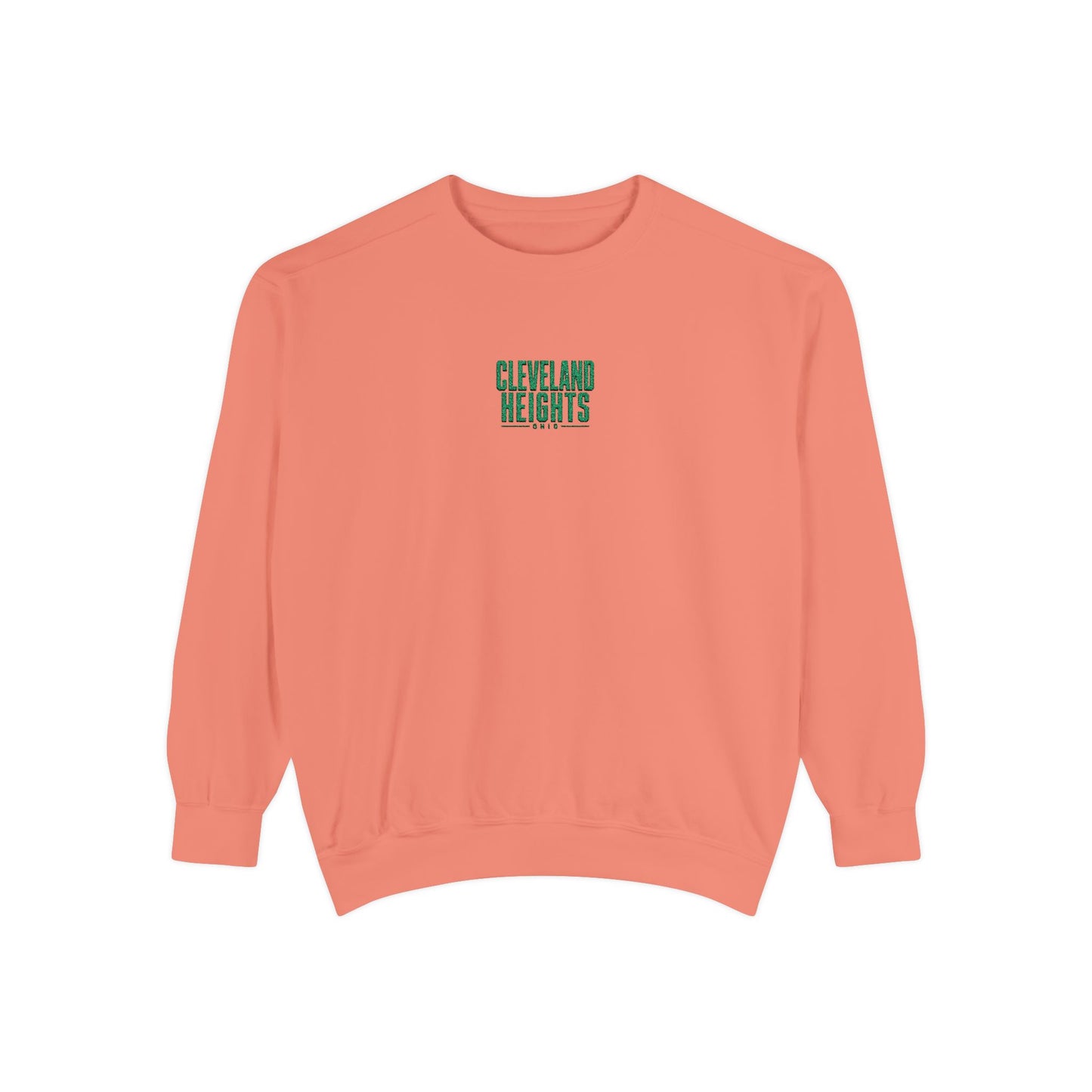 Cleveland Heights Green Script Embroidered Comfort Colors Sweatshirt