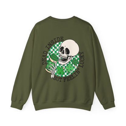 St Patrick's Day Sweatshirt, Saint Paddy's Day Shirt, Lucky Sweatshirt, Skull Sweatshirt , Skeleton, Shamrock Shirt