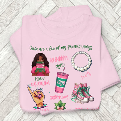 AKA Pink and Green Favorite Things Sorority Women's Sweatshirt