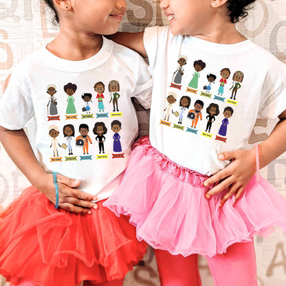 Black Womens Figures Black History Month Toddler and Youth Kids Heavy Cotton Tee