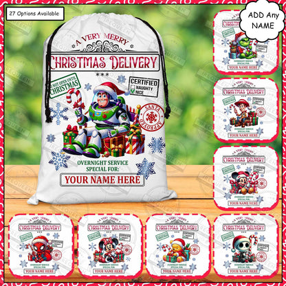 Character Christmas Candy Goodies Treat Bags/Santa Sacks 4 Sizes Available Xmas Deadline December 11th