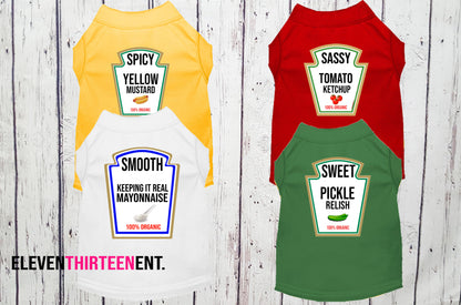 Condiments Shirts For Pet Dogs Cats