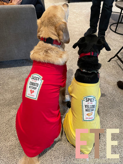 Condiments Shirts For Pet Dogs Cats - Sassy Ketchup®, Spicy Mustard, Sweet Relish