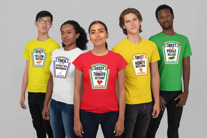 Condiment Group Halloween T-Shirt Costumes