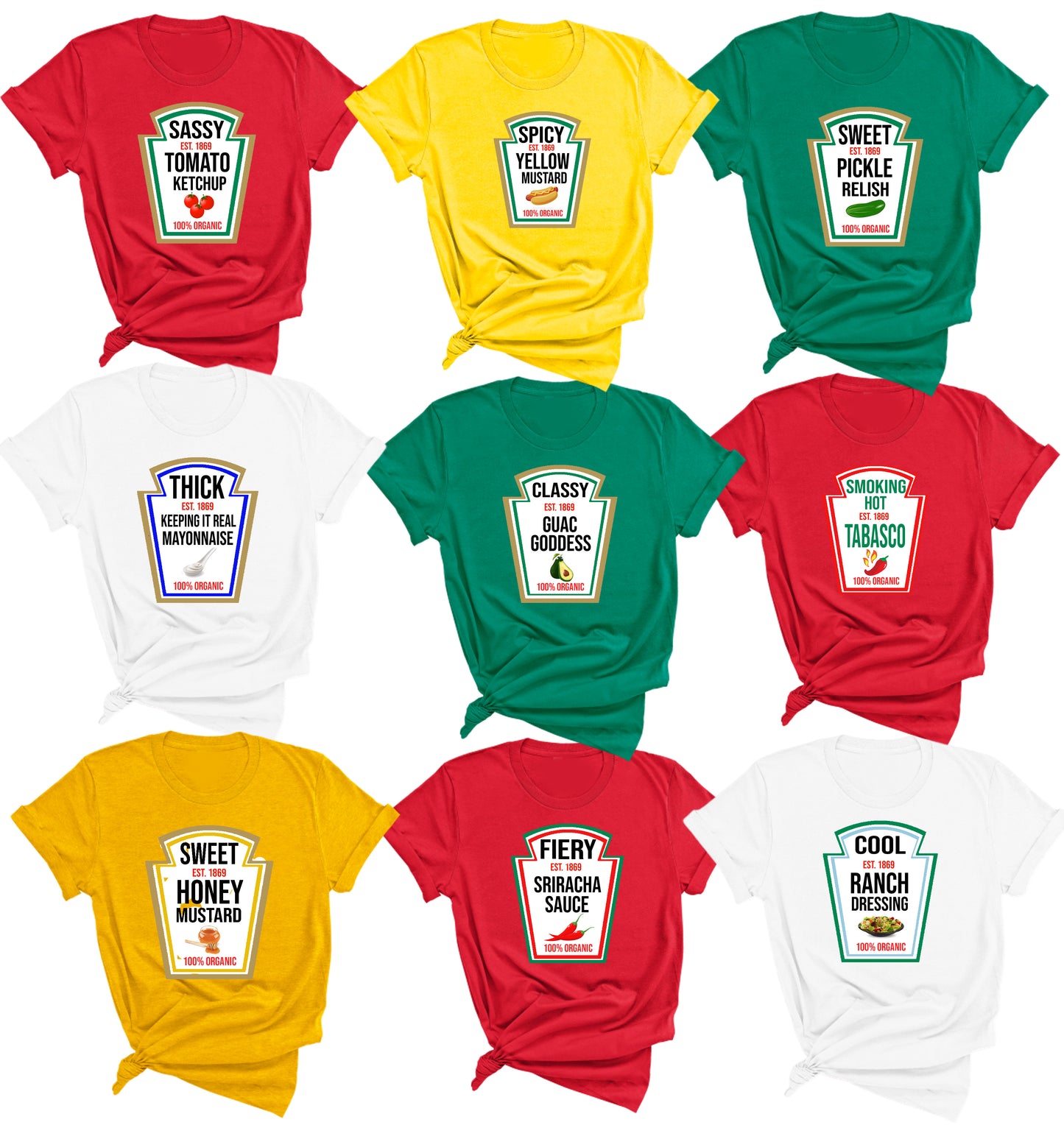 Condiment Group Halloween T-Shirt Costumes