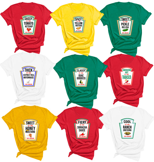 Condiment Group Halloween T-Shirt Costumes