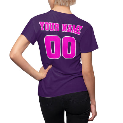 Custom Softball Shirts Women - Purple and Hot Pink