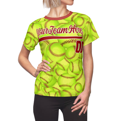 Custom Softball Shirts Women - Softball Pattern