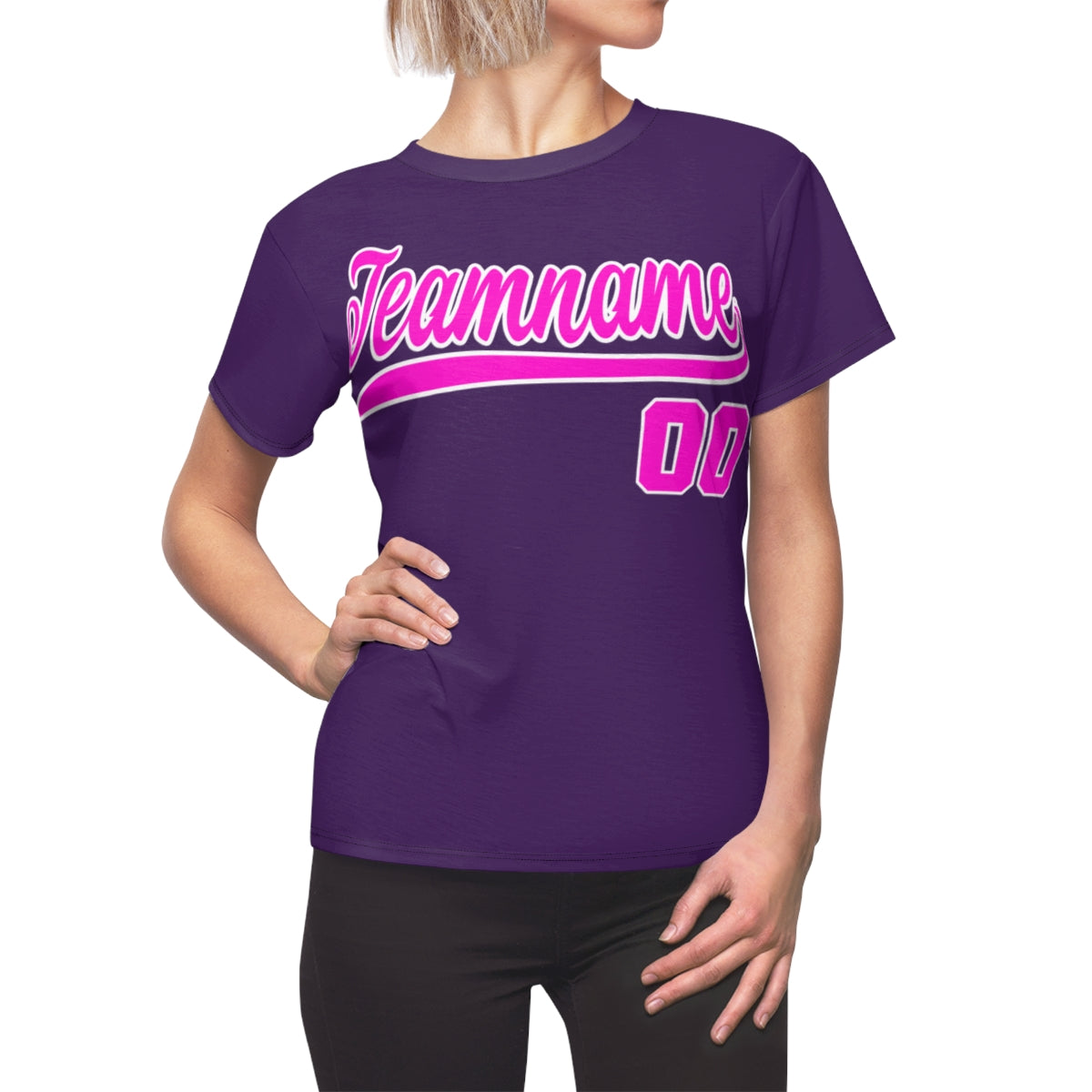 Custom Softball Shirts Women - Purple and Hot Pink