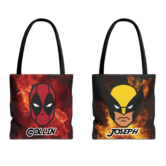 Wolverine vs Deadpool Personalized Halloween Trick or Treat Bags