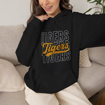 Tigers Script Hoodie — Vintage Retro Sports Team Sweatshirt