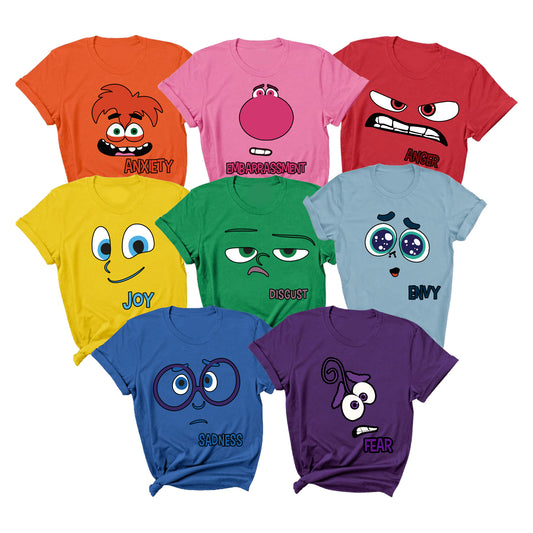 Inside Out 2 Emotions Inspired Unisex Group Halloween Tshirts