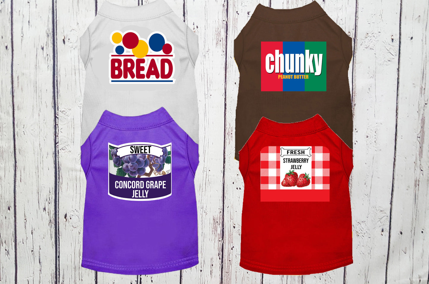 Peanut Butter and Jelly Shirts For Pet Dogs Cats