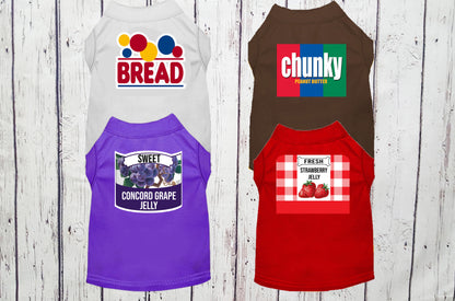 Peanut Butter and Jelly Shirts For Pet Dogs Cats